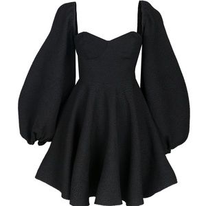 Selkie Puff Sleeve Black Princess Dress
